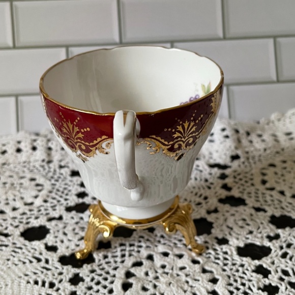 Paragon red and gold saucer and tea cup / fruit image Bone China made in England - Picture 10 of 12